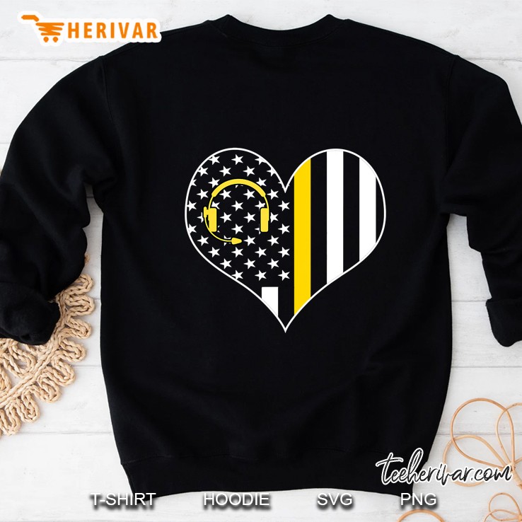 911 Dispatcher Gold Line USA Flag Emergency Dispatchers Sweatshirt
