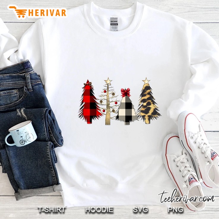 Leopard And Buffalo Plaid Christmas Tree Sweatshirt