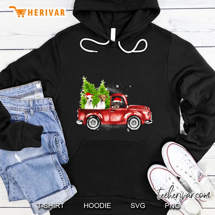 Jack Russell Red Truck Christmas Hoodie