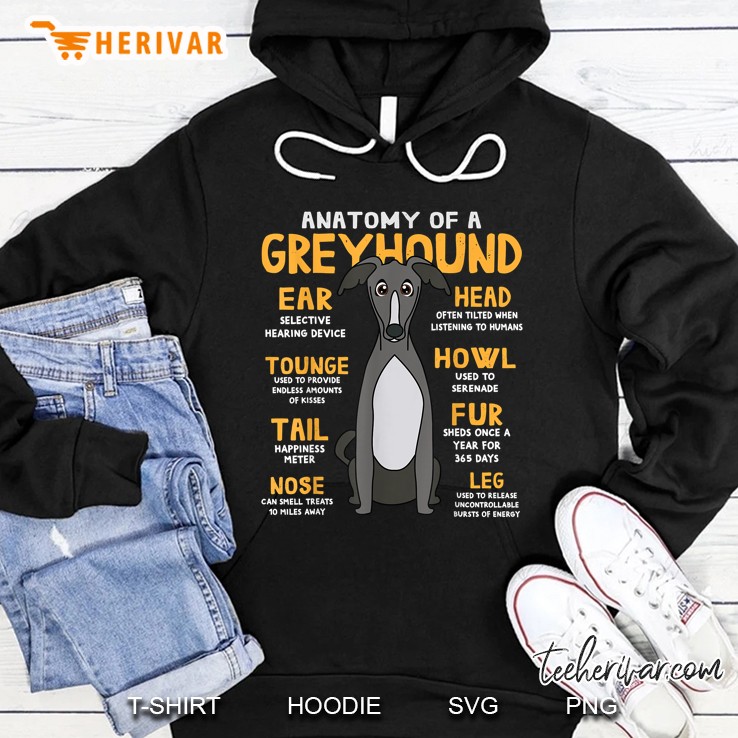 Anatomy Of A Greyhound Hoodie