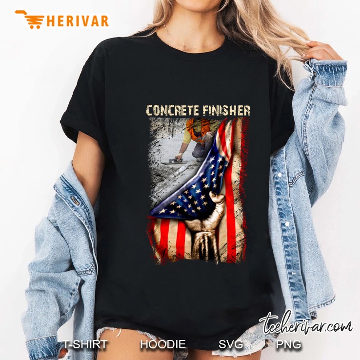 Concrete Finisher America Flag Ladies Tee