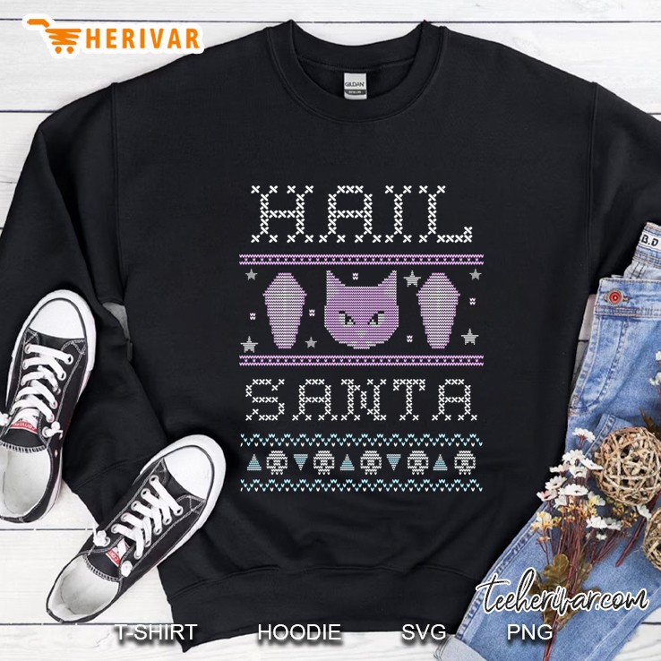 Hail Santa Creepy Cute Cat Pastel Goth Christmas Sweatshirt