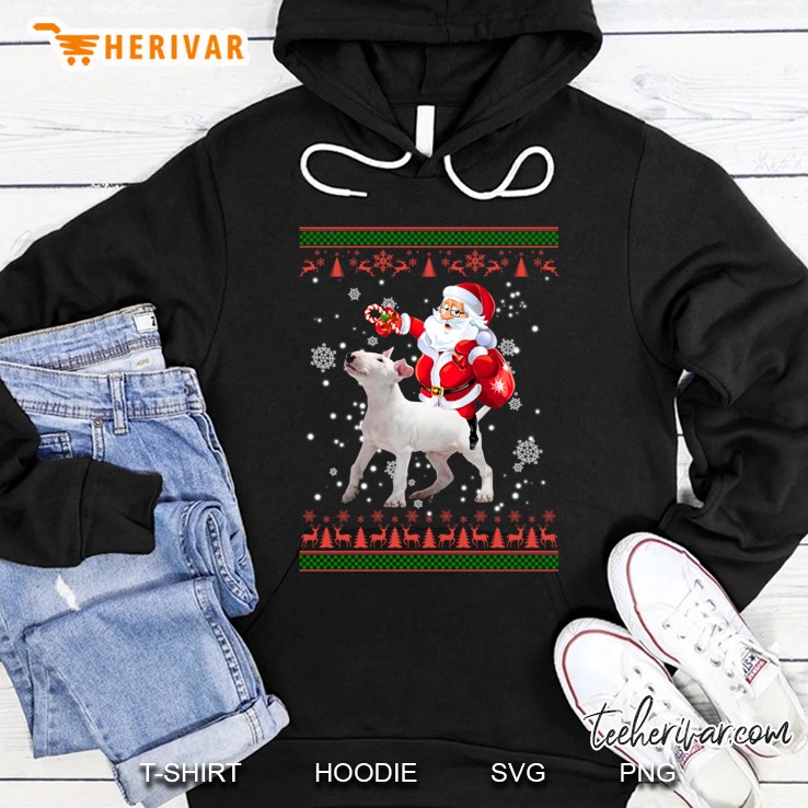 Santa Riding Bull Terrier Christmas Hoodie