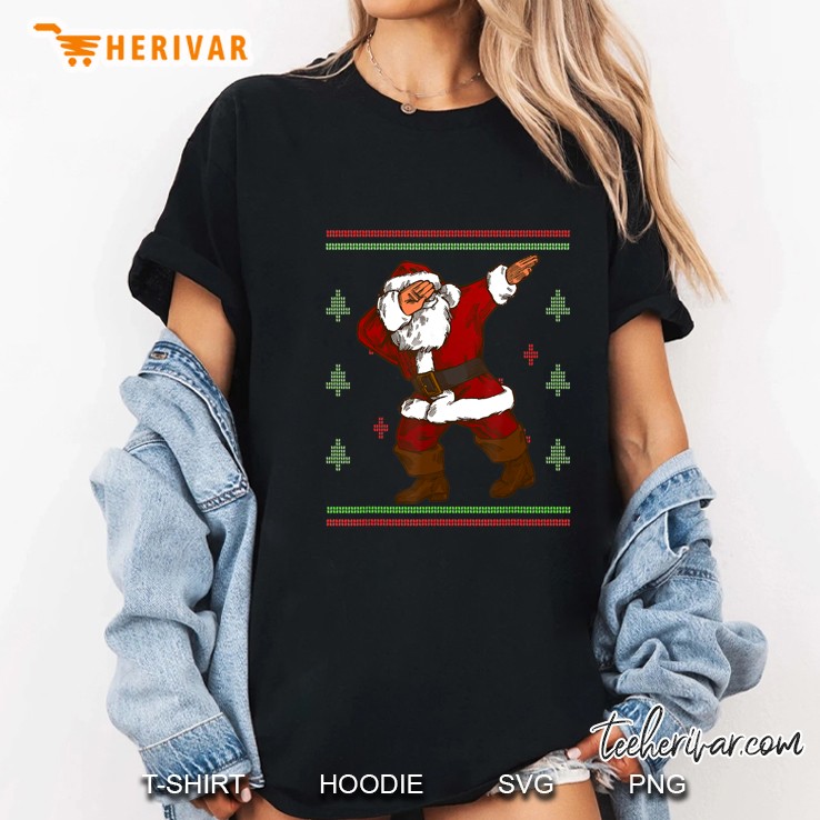 Dabbing Santa Claus Christmas Ladies Tee