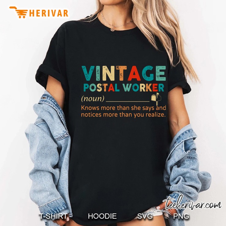 Vintage Postal Worker Knows More Than She Says And Notices More Than You Realize Ladies Tee