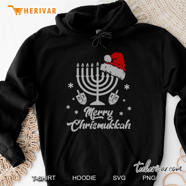 Merry Chrismukkah Hanukkah Christmas Santa Hat Version Hoodie