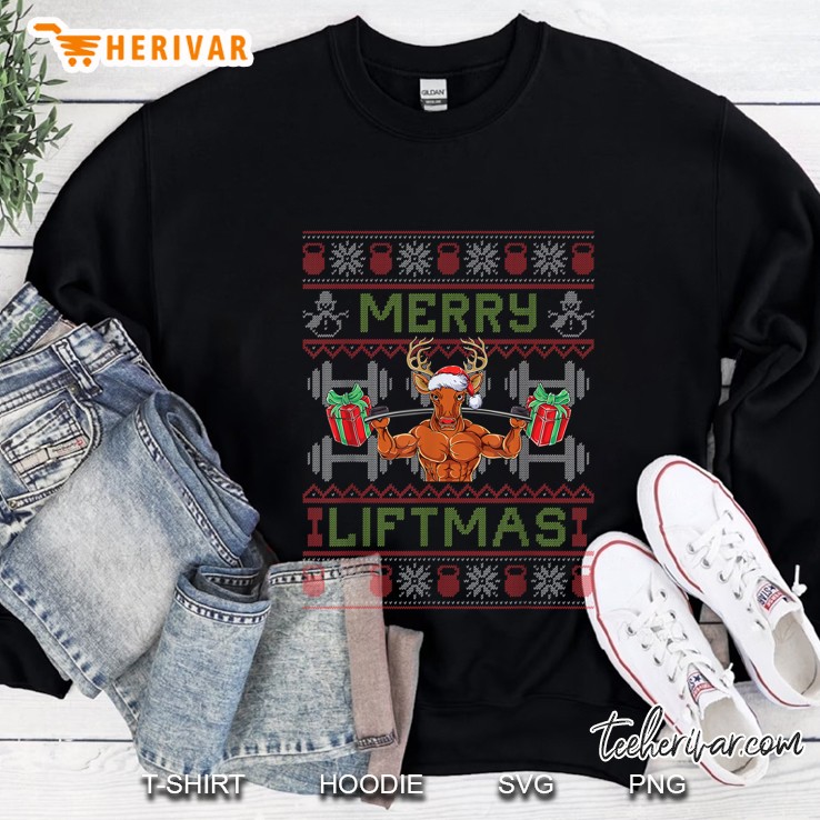 Merry Liftmas Muscle Reindeer Christmas Version2 Sweatshirt