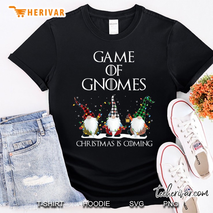 Game Of Gnomes Christmas Is Coming Plaid Gnomes Christmas Lights Version Shirt