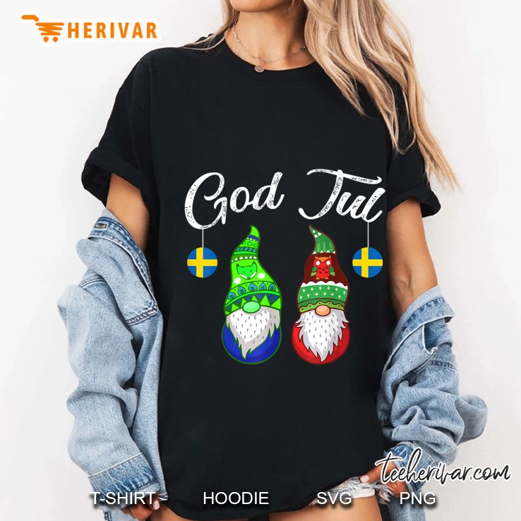 God Jul Swedish Sweden Gnome Ladies Tee