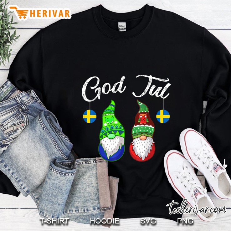 God Jul Swedish Sweden Gnome Sweatshirt