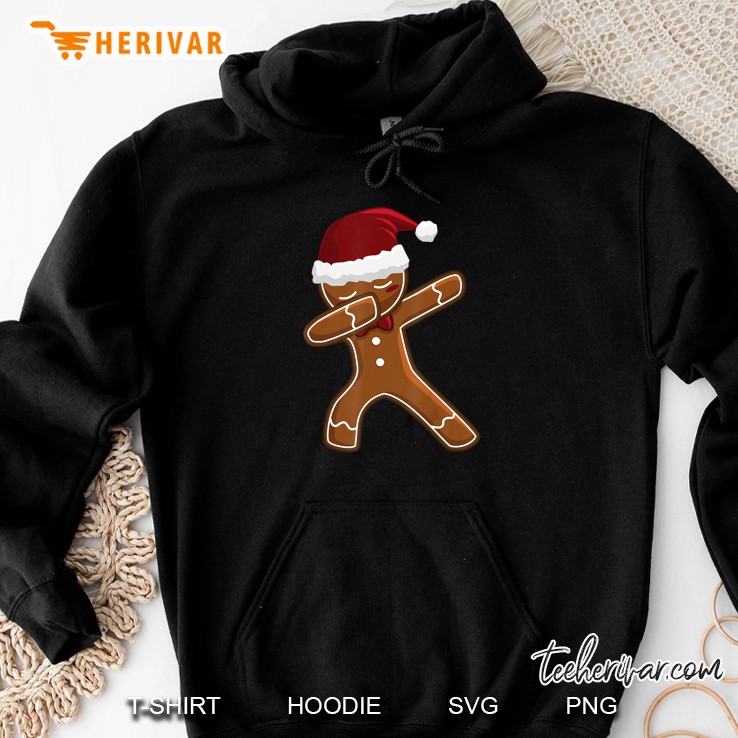 Dabbing Gingerbread Santa Hat Christmas Hoodie