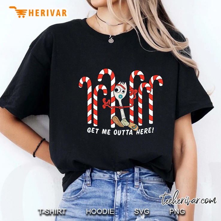 Get Me Outta Here Forky Candy Cane Ladies Tee