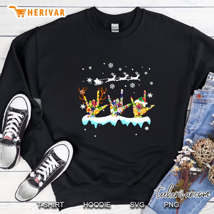 I Love Sign Language Snowflake Christmas Sweatshirt