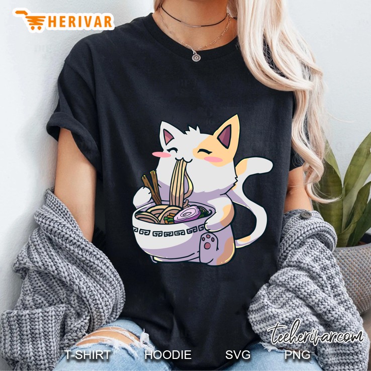 Ramen Anime Kawaii Neko Cat Ladies Tee