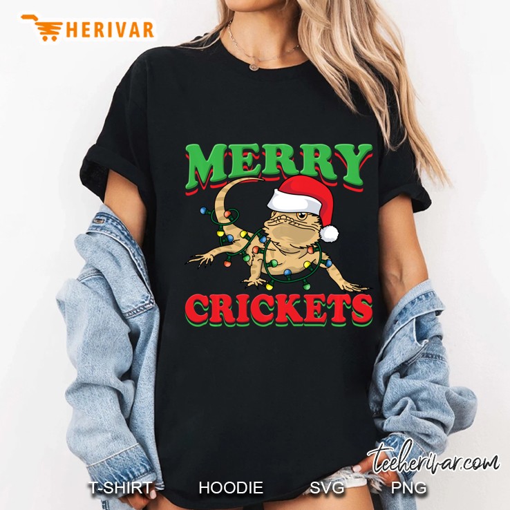 Merry Crickets Bearded Dragon Christmas Ladies Tee