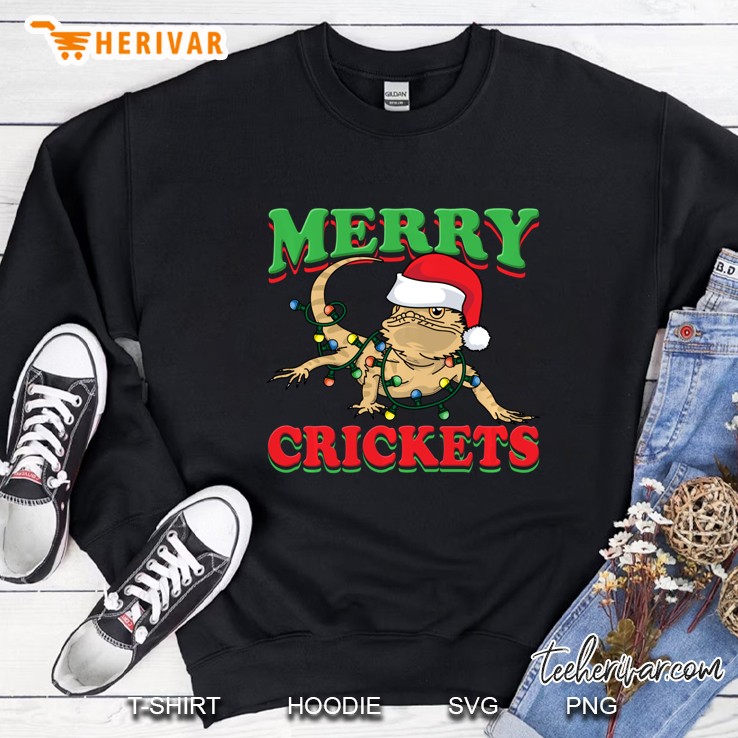 Merry Crickets Bearded Dragon Christmas Sweatshirt