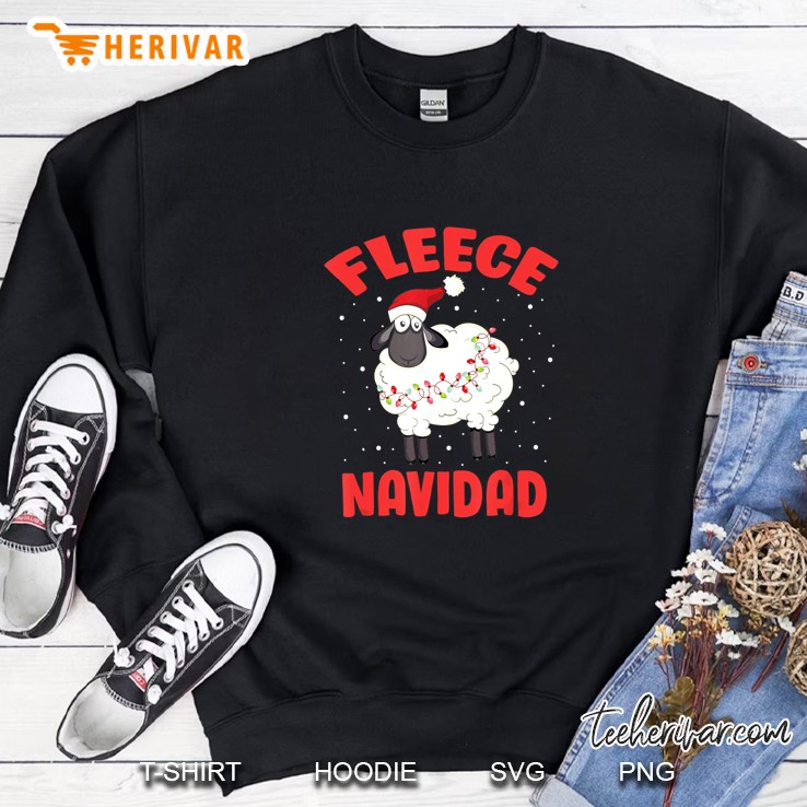 Fleece Navidad Sheep Christmas Lights Snowflakes Version Sweatshirt