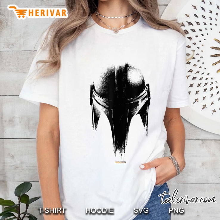 Star Wars The Mandalorian Dark Helmet Sketched Ladies Tee