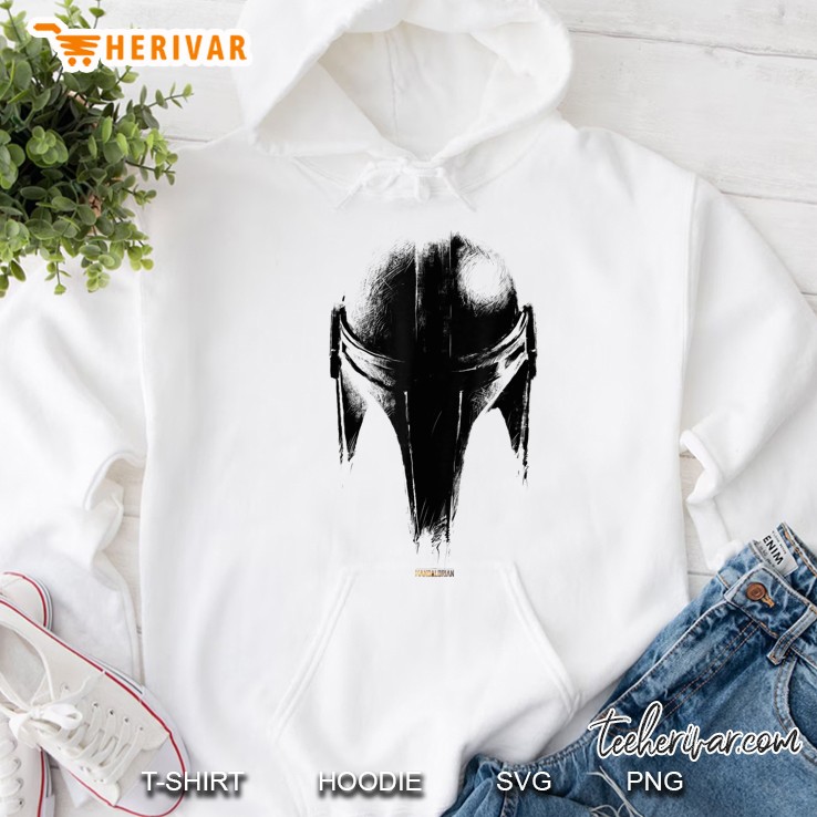 Star Wars The Mandalorian Dark Helmet Sketched Hoodie