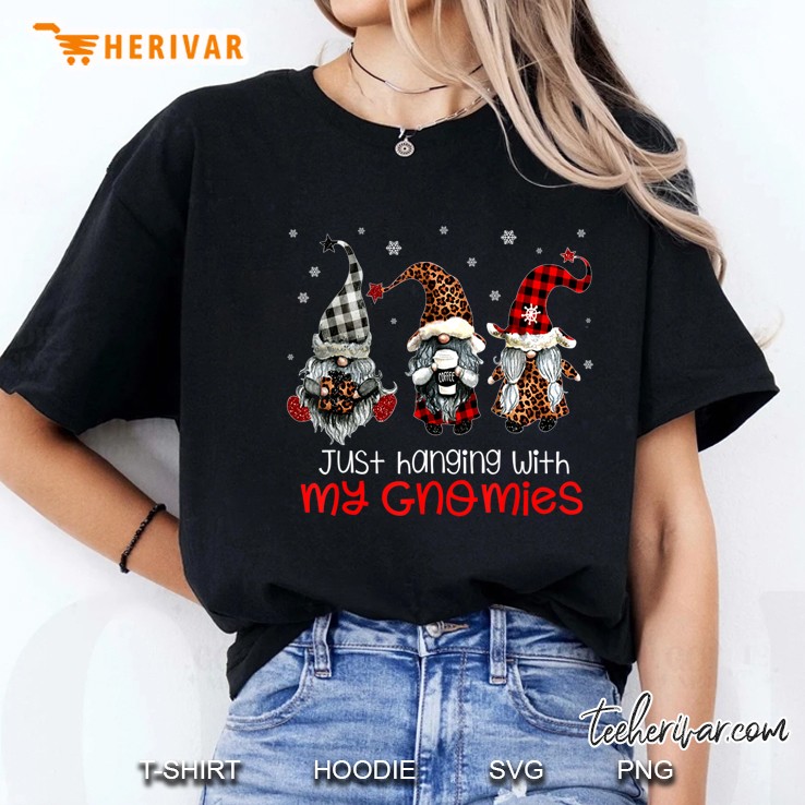 Just Hanging With My Gnomies Leopard Plaid Version Ladies Tee