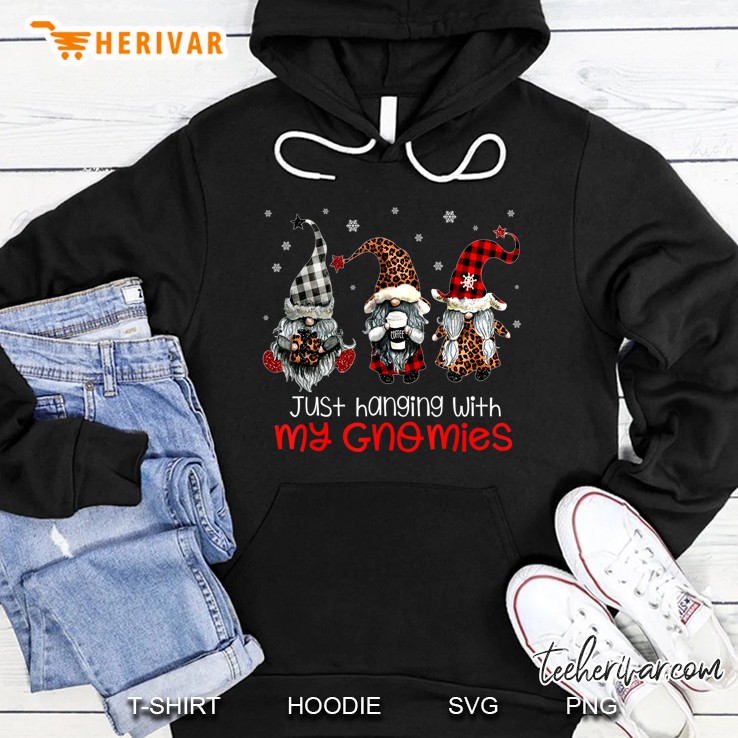 Just Hanging With My Gnomies Leopard Plaid Version Hoodie