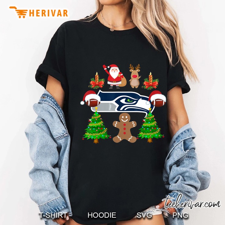 Seattle Seahawks Football Christmas Ladies Tee