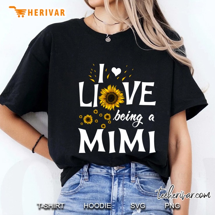 I Love Being A Mimi Sunflower Version Ladies Tee