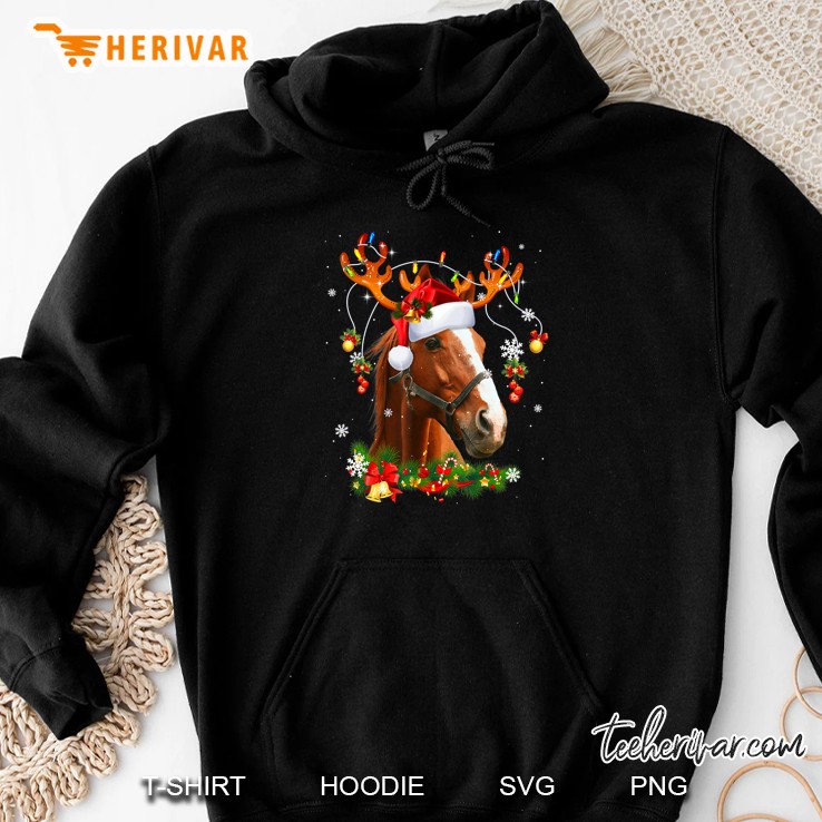 Horse Reindeer Christmas Lights Hoodie