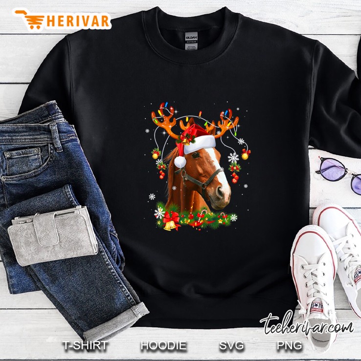 Horse Reindeer Christmas Lights Sweatshirt