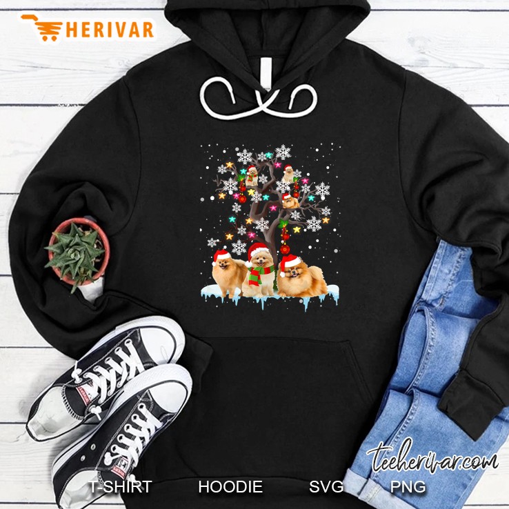 Pomeranian Christmas Tree Ornament Hoodie