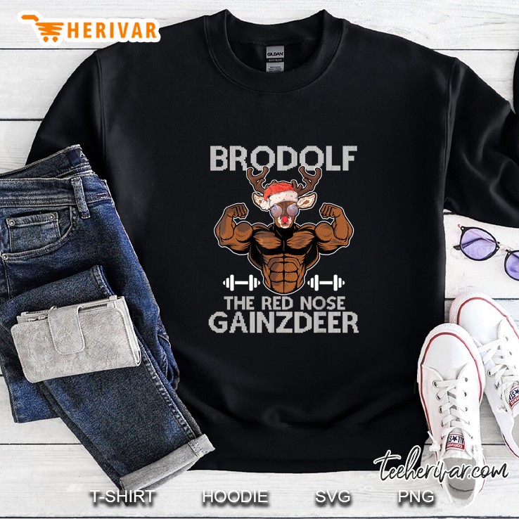 Brodolf The Red Nose Gainzdeer Santa Hat Christmas Version2 Sweatshirt