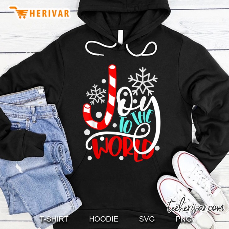 Joy To The World Candy Cane Snowflakes Christmas Hoodie
