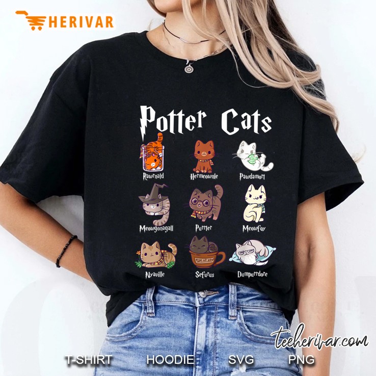 Potter Cats Harry Pawter Kitten Version2 Ladies Tee