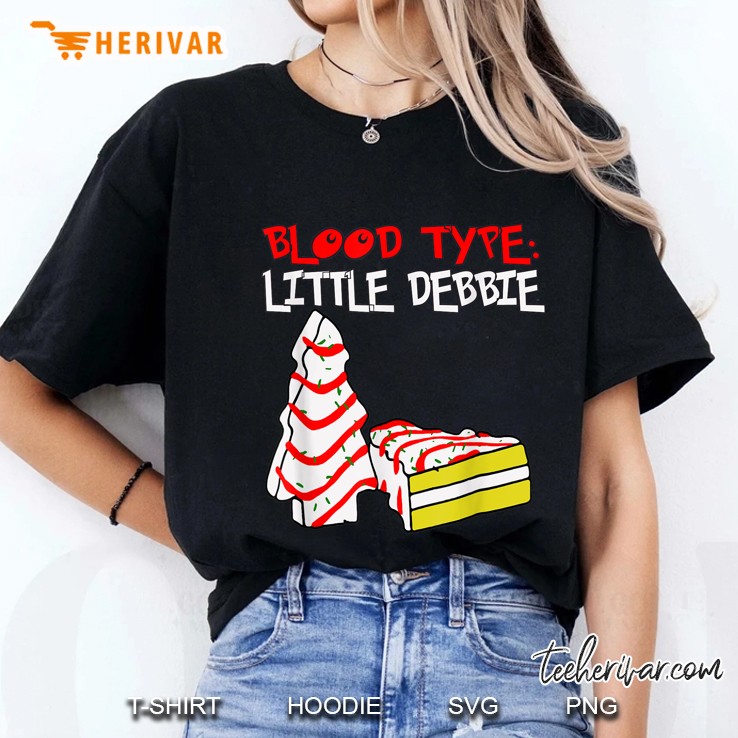 Blood Type Little Debbie Christmas Black Version2 Ladies Tee