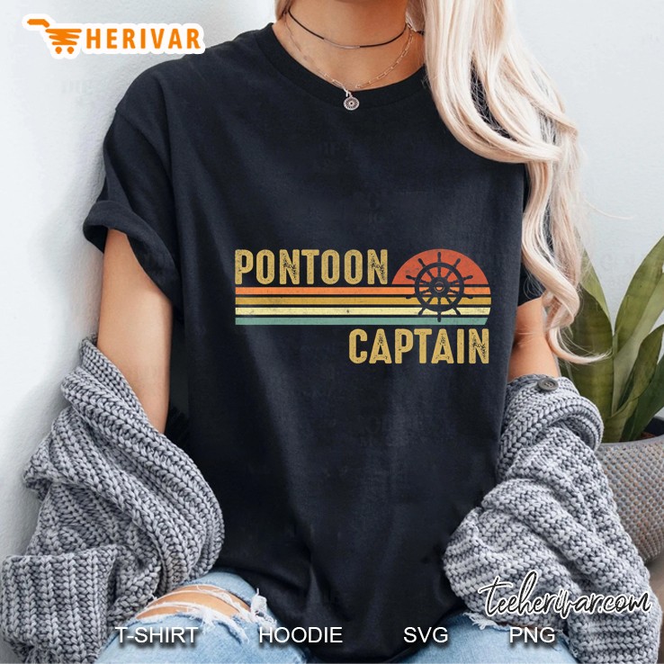 Pontoon Captain Pontoon Boat Accessories Vintage Version Ladies Tee