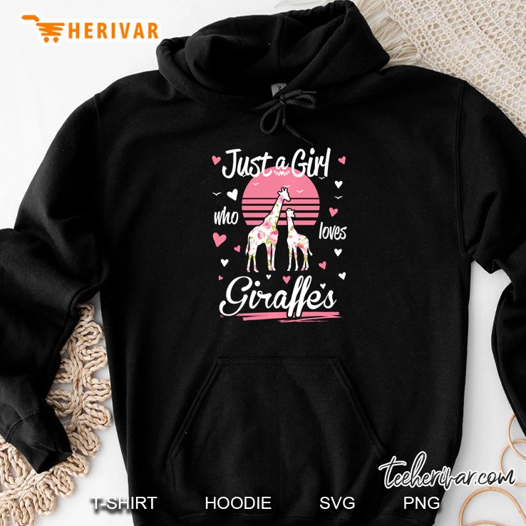 Just A Girl Who Loves Giraffes Vintage Version Hoodie