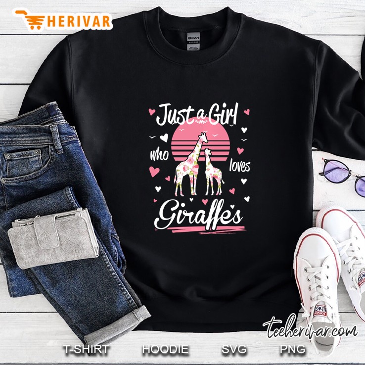 Just A Girl Who Loves Giraffes Vintage Version Sweatshirt