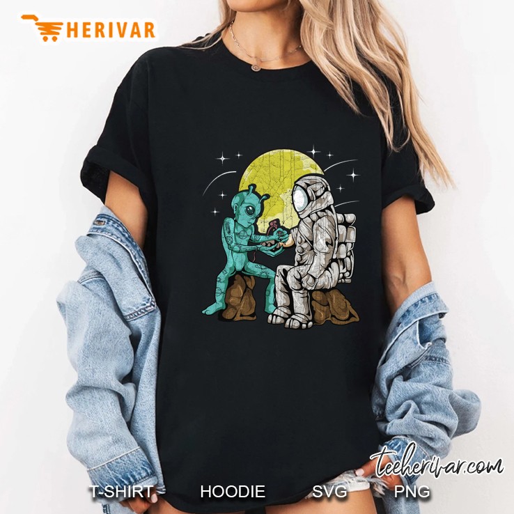 Alien Inking Astronaut Tattoo Ladies Tee