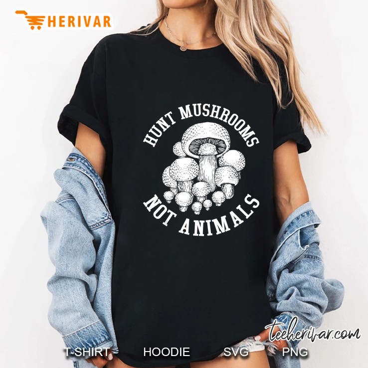 Hunt Mushroom Not Animals Ladies Tee