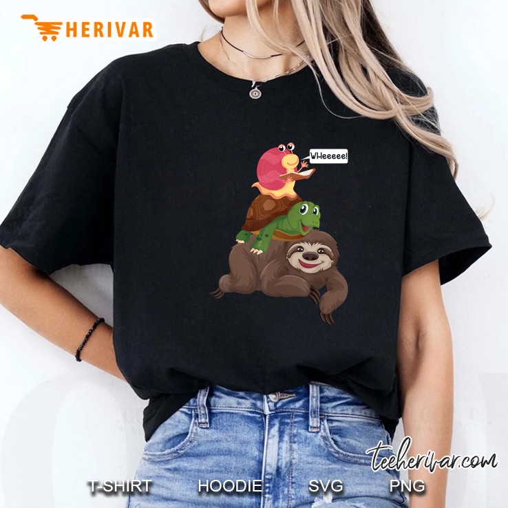 Sloth Turtle Snail Piggyback Sluggish Ladies Tee
