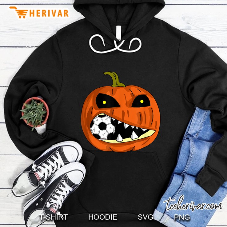 Pumpkin Eat Soccer Ball Football Halloween Hoodie