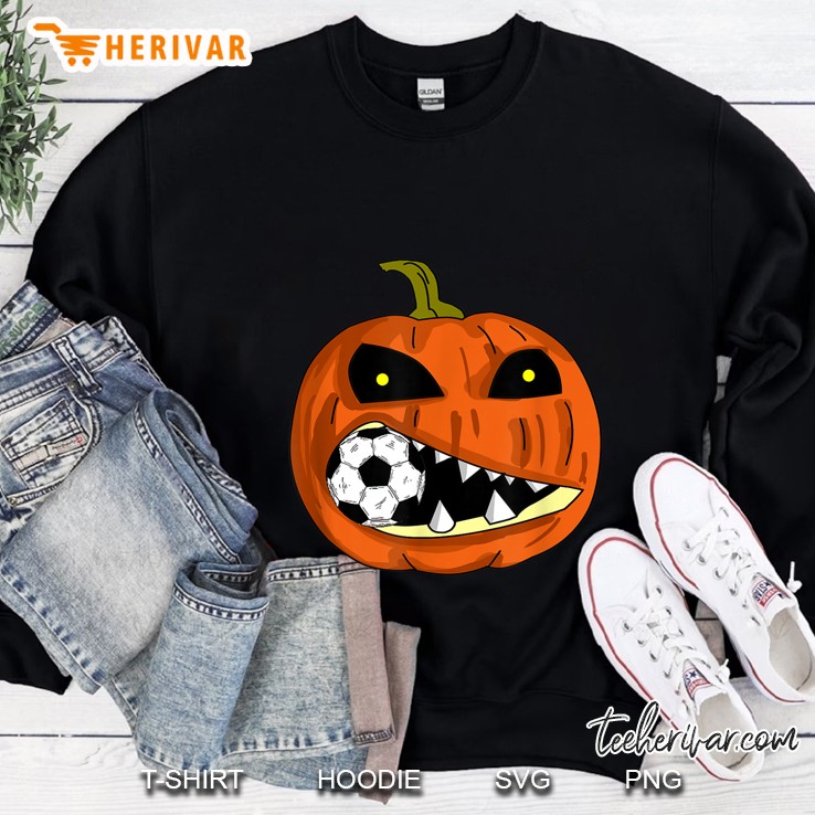 Pumpkin Eat Soccer Ball Football Halloween Sweatshirt