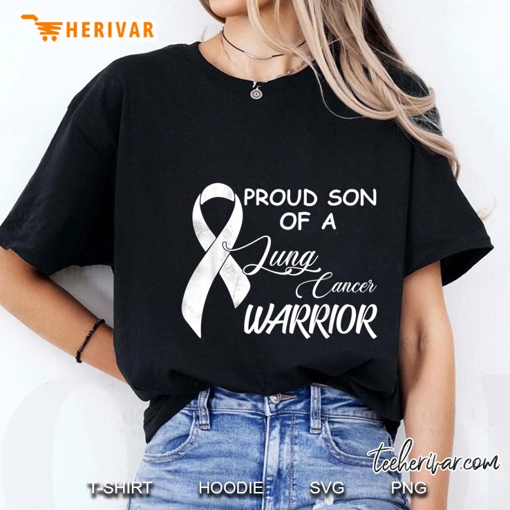 Proud Son Of A Lung Cancer Warrior Ladies Tee