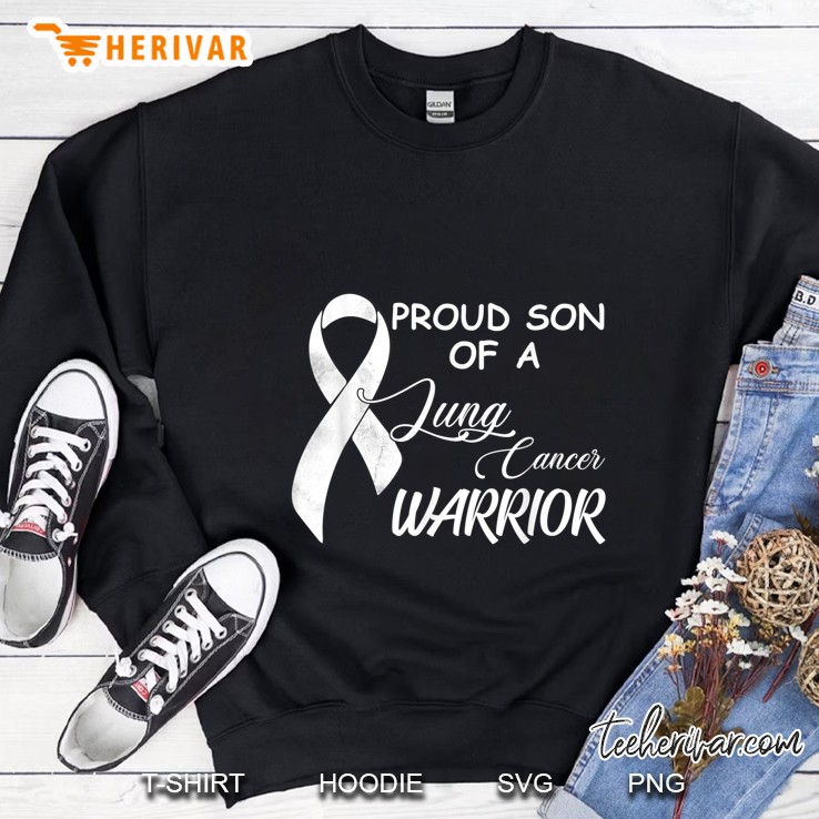 Proud Son Of A Lung Cancer Warrior Sweatshirt