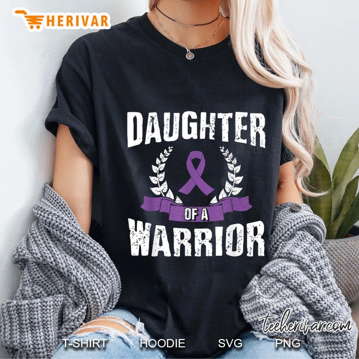 Daughter Of A Warrior Pancreatic Cancer Awareness Ladies Tee
