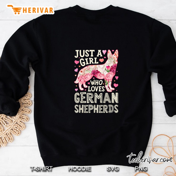 Just A Girl Who Loves German Shepherds Floral Version2 Sweatshirt
