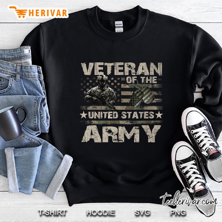 Veteran Of The United States Army American Flag Dogtag Version Sweatshirt