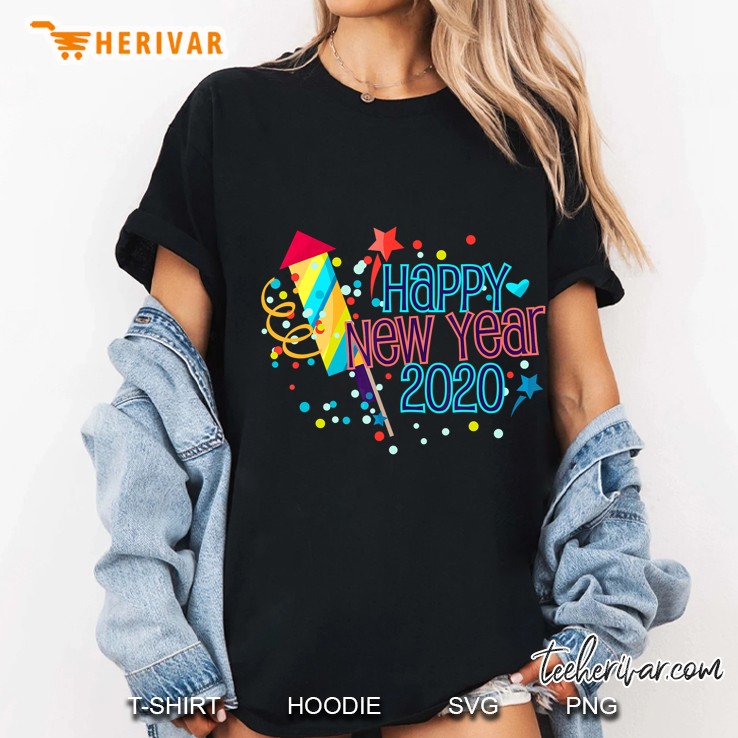 Happy New Year 2020 Fireworks Version Ladies Tee