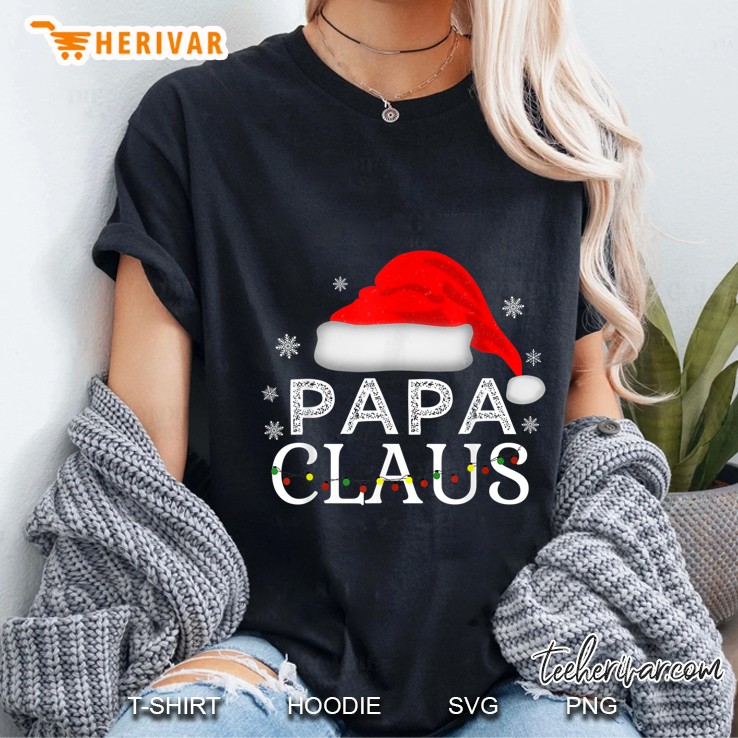 Papa Claus Santa Claus Christmas Lights Snowflakes Version Ladies Tee