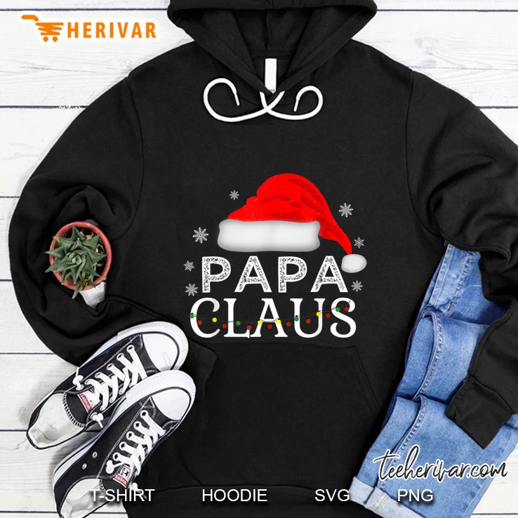 Papa Claus Santa Claus Christmas Lights Snowflakes Version Hoodie